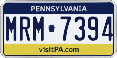 PA license plate MRM7394