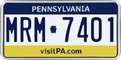 PA license plate MRM7401
