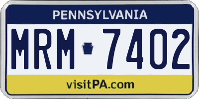PA license plate MRM7402