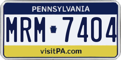 PA license plate MRM7404