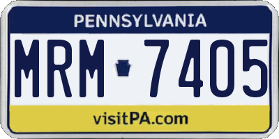 PA license plate MRM7405