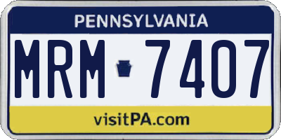 PA license plate MRM7407