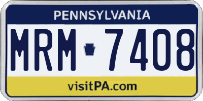 PA license plate MRM7408