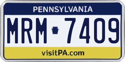 PA license plate MRM7409