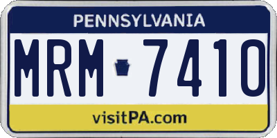 PA license plate MRM7410