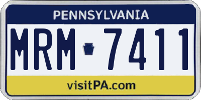 PA license plate MRM7411