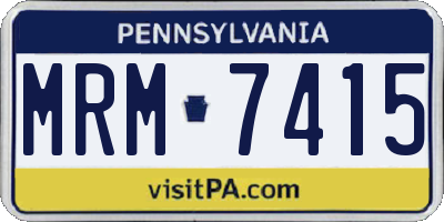 PA license plate MRM7415
