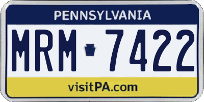 PA license plate MRM7422