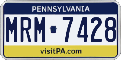 PA license plate MRM7428