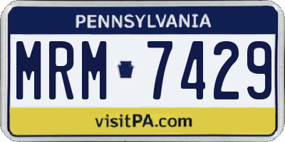 PA license plate MRM7429