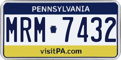 PA license plate MRM7432