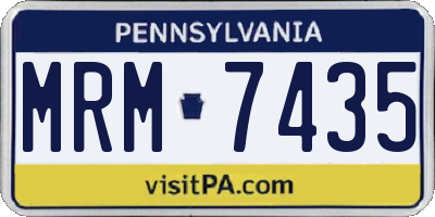 PA license plate MRM7435