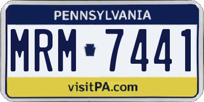 PA license plate MRM7441