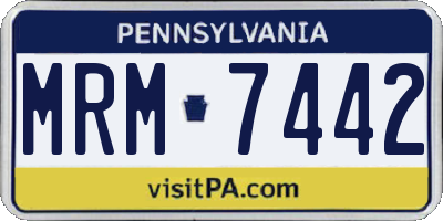 PA license plate MRM7442