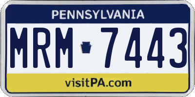 PA license plate MRM7443