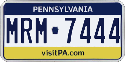 PA license plate MRM7444