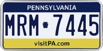 PA license plate MRM7445