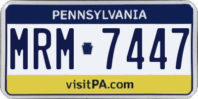 PA license plate MRM7447
