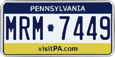 PA license plate MRM7449