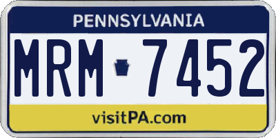 PA license plate MRM7452