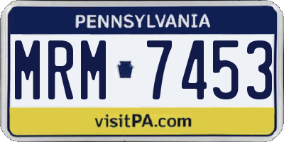 PA license plate MRM7453