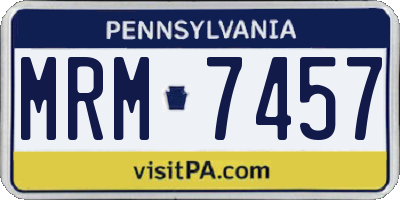 PA license plate MRM7457