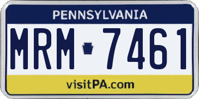 PA license plate MRM7461