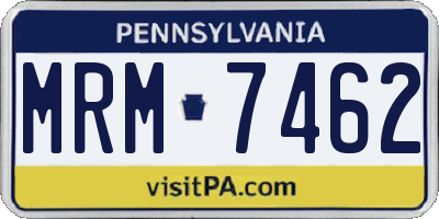PA license plate MRM7462