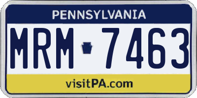 PA license plate MRM7463