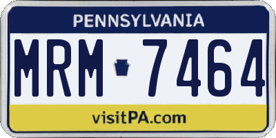 PA license plate MRM7464