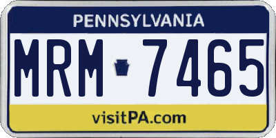 PA license plate MRM7465