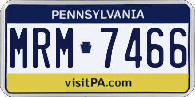PA license plate MRM7466