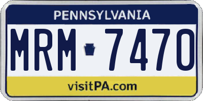 PA license plate MRM7470
