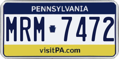 PA license plate MRM7472