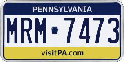 PA license plate MRM7473