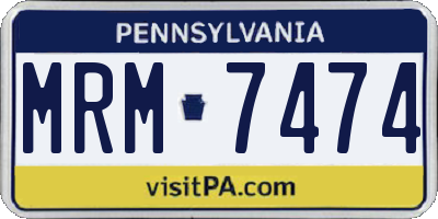 PA license plate MRM7474