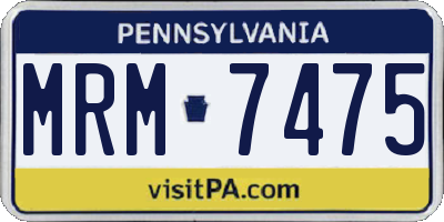 PA license plate MRM7475