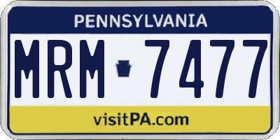 PA license plate MRM7477
