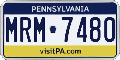 PA license plate MRM7480