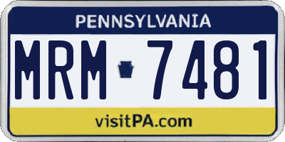 PA license plate MRM7481