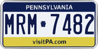 PA license plate MRM7482
