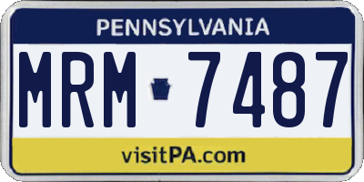 PA license plate MRM7487