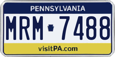 PA license plate MRM7488