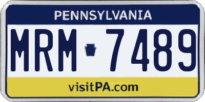 PA license plate MRM7489