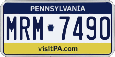 PA license plate MRM7490