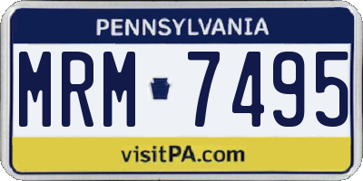 PA license plate MRM7495