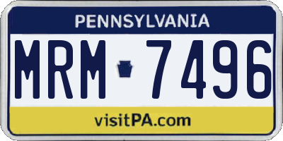 PA license plate MRM7496