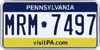 PA license plate MRM7497