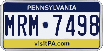 PA license plate MRM7498
