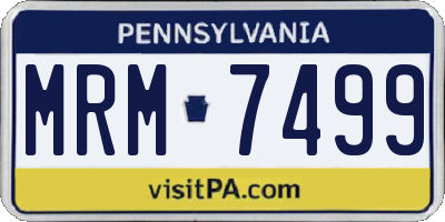 PA license plate MRM7499